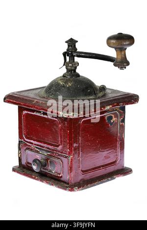 manual metal box coffee grinder isolated on white background Stock Photo