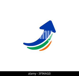 Rising Arrow Growth Logo For Financial Success And Business Progress Stock Vector