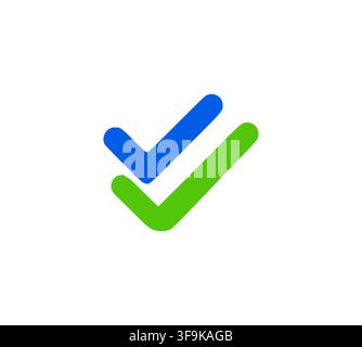 Double Check Mark Icon Vector For Complete Task Verification Status Stock Vector