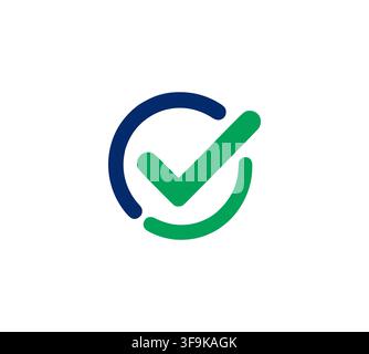 Blue Green Circle Checkmark Emblem For Corporate Verification Branding Stock Vector