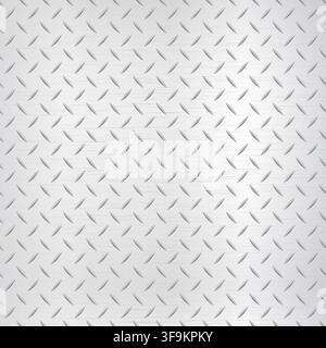 Polished silver metal texture. Seamless relief grille pattern with brushed steel surface and glossy highlights. Modern industrial background for Stock Vector