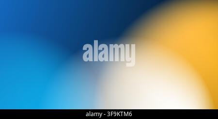 Vibrant abstract gradient background blending deep blue, bright yellow, golden brown and warm cream tones with soft blurred transitions. With its stro Stock Vector