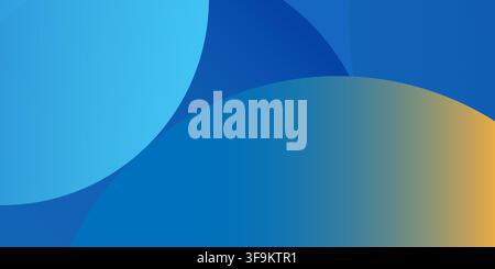 Minimalist abstract geometric gradient design with bold brown, golden and blue color shades. A modern, dynamic composition with curved shapes and stro Stock Vector