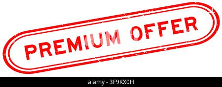 Grunge red premium offer word rubber seal stamp on white background Stock Vector