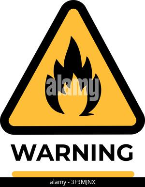 Flammable Material Fire Hazard Warning Sign Stock Vector