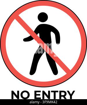 No Entry Pedestrian Prohibition Sign Stock Vector