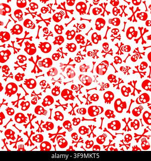 Happy Halloween Background with Skull and Bones. Seamless Halloween Pattern. Isolated vector illustration Stock Vector
