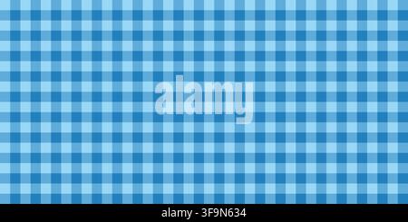 Blue Gingham Seamless Pattern, Vichy Checkered Textile Background Stock Vector