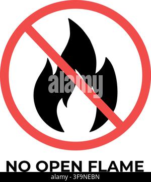 No Open Flame Prohibition Sign Stock Vector