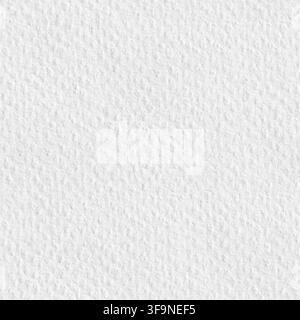 Blank white watercolor paper photographed straight on, revealing a subtle grainy relief. Seamless and tileable, with plenty of copy space for design w Stock Photo