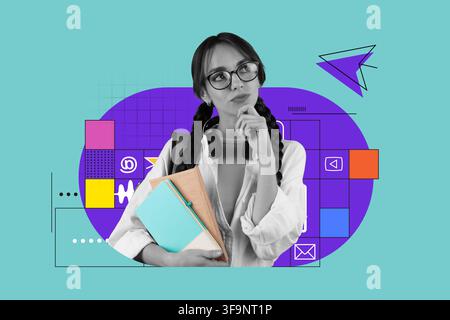 Thoughtful Young Woman With Braids Holding Notebooks And Headphones In Office Setting Stock Photo