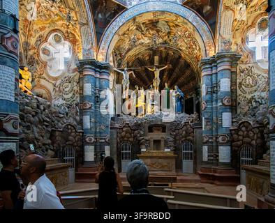 Visitors inside the Santuario de Jesús Nazareno de Atotonilco, Guanajuato, Mexico Stock Photo