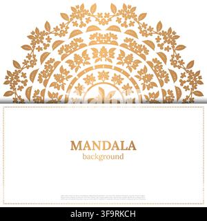 Luxury Golden Mandala Wedding Invitation Card Background Stock Vector