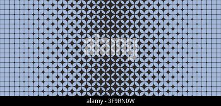 Grey blue geometric star gradation background. Sparkle grid gradient pattern. Abstract repeating mosaic pattern wallpaper. Repeated retro lattice wireframe backdrop. Vector texture pattern Stock Vector