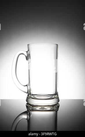 Empty clear beer mug, isolated on white background Stock Photo