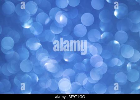 Abstract Blue Bokeh Background: Soft Circular Light Patterns for a Calming Visual Effect Stock Photo