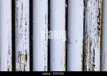 Weathered White Metal Poles with Rust Texture for Industrial Background Stock Photo