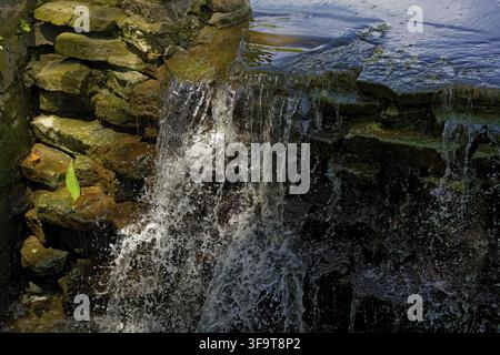 Small waterfall on the park in Ohio Stock Photo