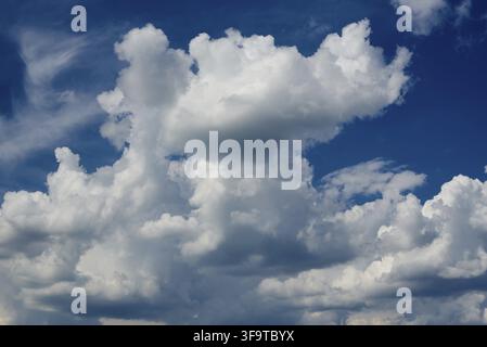 Stormy blue sky and white clouds Stock Photo