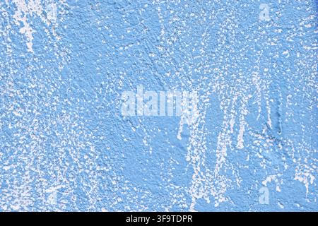 Blue Textured Wall Surface with Rough Plaster Detail Stock Photo