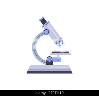 Microscope isolated on white background. Scientific, education and medical equipment Stock Vector