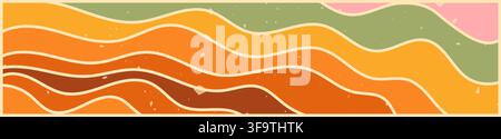 Zebra groovy picture with color waves. Stock Vector