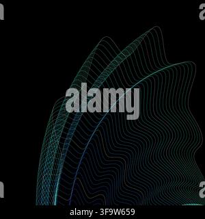 Abstract cyan wave line background features glowing curve. It visualizes futuristic digital graphic design Stock Vector
