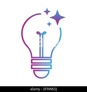 Lightbulb glass idea gradient vector icon features ai sparkles. It visualizes smart innovation and creative concepts Stock Vector