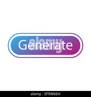 Generate text button gradient vector icon features ai interface. It highlights smart automated content creation Stock Vector