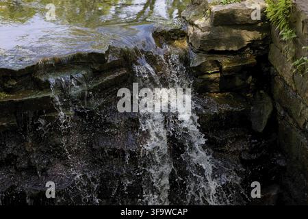 Small waterfall on the park in Ohio Stock Photo