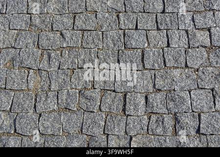The image of a fragment of pavement from the gray paving stones to use as a background Stock Photo