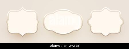 Elegant beige frames for luxury design, perfect for invitations or wedding cards. Vector illustration. Stock Vector