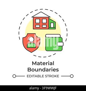 Material boundaries multi color concept icon Stock Vector