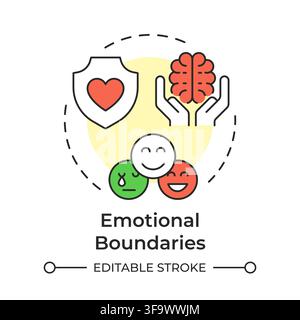 Emotional boundaries multi color concept icon Stock Vector