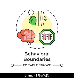 Behavioral boundaries multi color concept icon Stock Vector