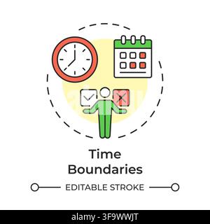 Time boundaries multi color concept icon Stock Vector