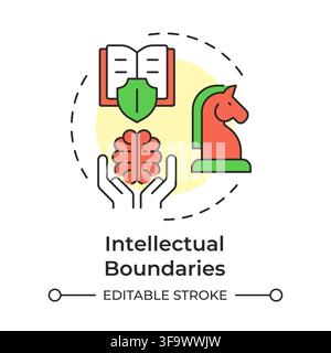 Intellectual boundaries multi color concept icon Stock Vector