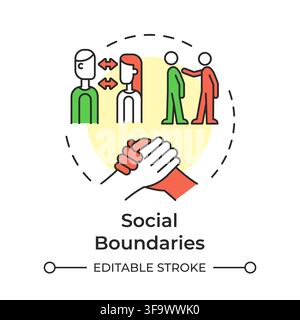 Social boundaries multi color concept icon Stock Vector
