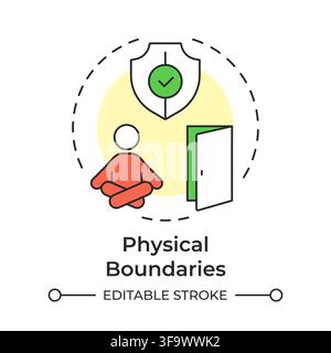 Physical boundaries multi color concept icon Stock Vector