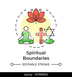 Spiritual boundaries multi color concept icon Stock Vector