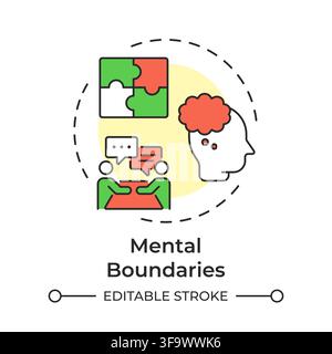 Mental boundaries multi color concept icon Stock Vector