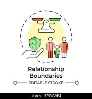 Relationship boundaries multi color concept icon Stock Vector