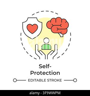 Self protection multi color concept icon Stock Vector