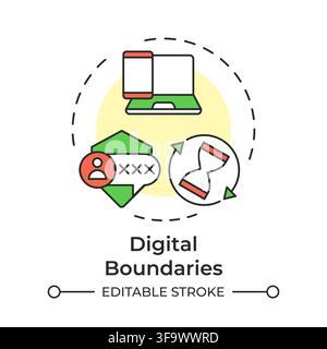 Digital boundaries multi color concept icon Stock Vector