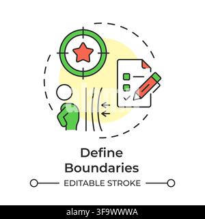 Define boundaries multi color concept icon Stock Vector