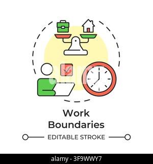 Work boundaries multi color concept icon Stock Vector