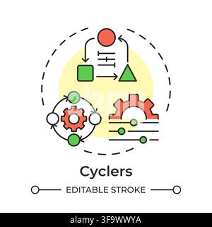 Cyclers multi color concept icon Stock Vector