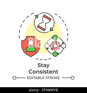 Stay consistent multi color concept icon Stock Vector