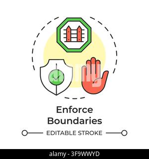 Enforce boundaries multi color concept icon Stock Vector