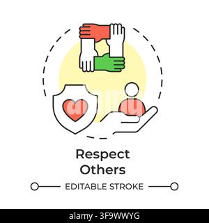 Respect others multi color concept icon Stock Vector
